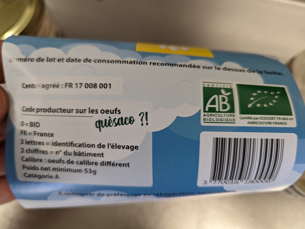 Oeufs AB par 6 - Les Oeufs d'Antan